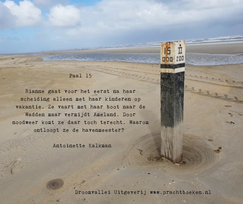 Anneschrijft's tweet image. Paal 15: een bundel met 15 eilandverhalen, geschreven in een schrijfmidweek op Ameland olv Marelle Boersma. De bundel is genoemd naar de titel van het verhaal van Antoinette Kalkman. Dit is waar haar verhaal over gaat.