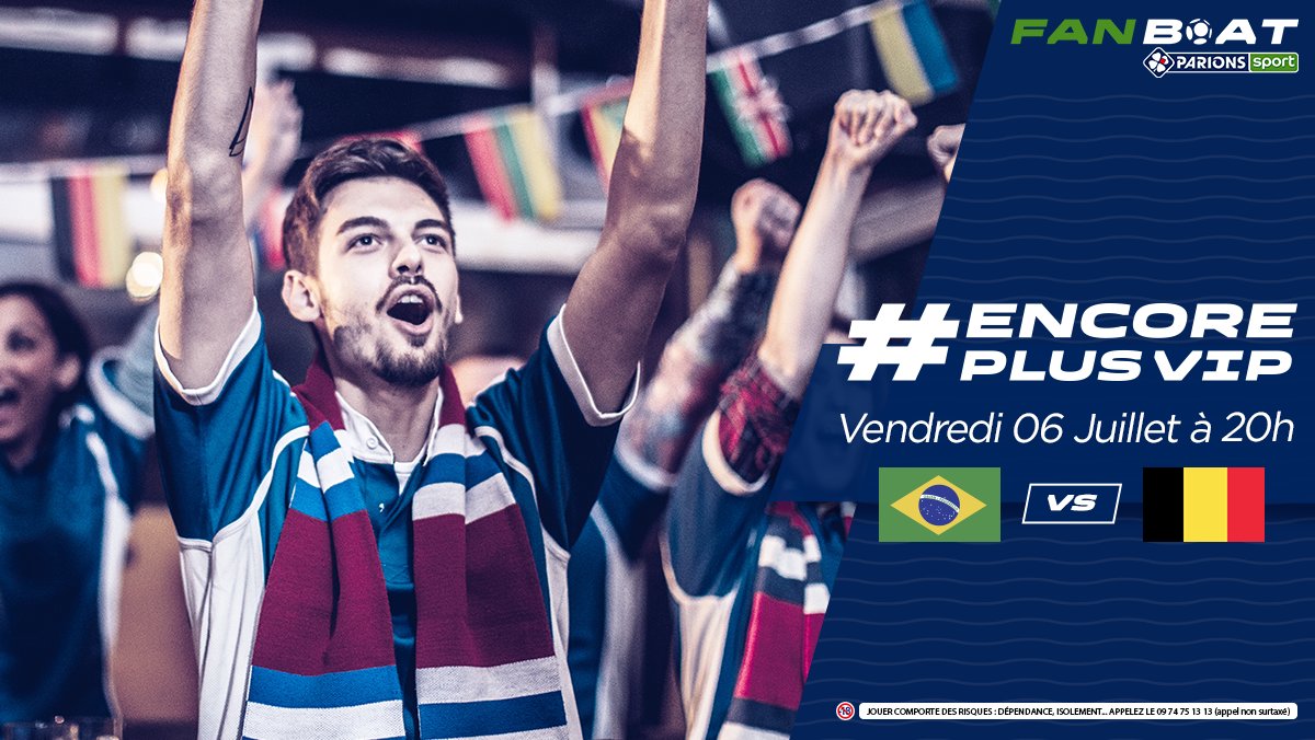 ParionsSport's tweet photo. Tu veux matter le choc #BREBEL 🇧🇷 🇧🇪 avec tes potes mais tu ne sais pas où le regarder ? On te propose un espace #EncorePlusVIP avec TV & consos offertes pour 4 personnes sur le #FanBoat 😎
Pour participer:
➡ Follow @ParionsSportPDV et RT ce Tweet
📅 Tirage au sort demain https://t.co/utXimixwYe