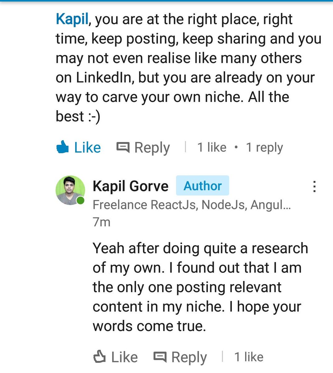kapilgorve's tweet image. This comment made my day 😊😊😊.

#freelance #javascripter