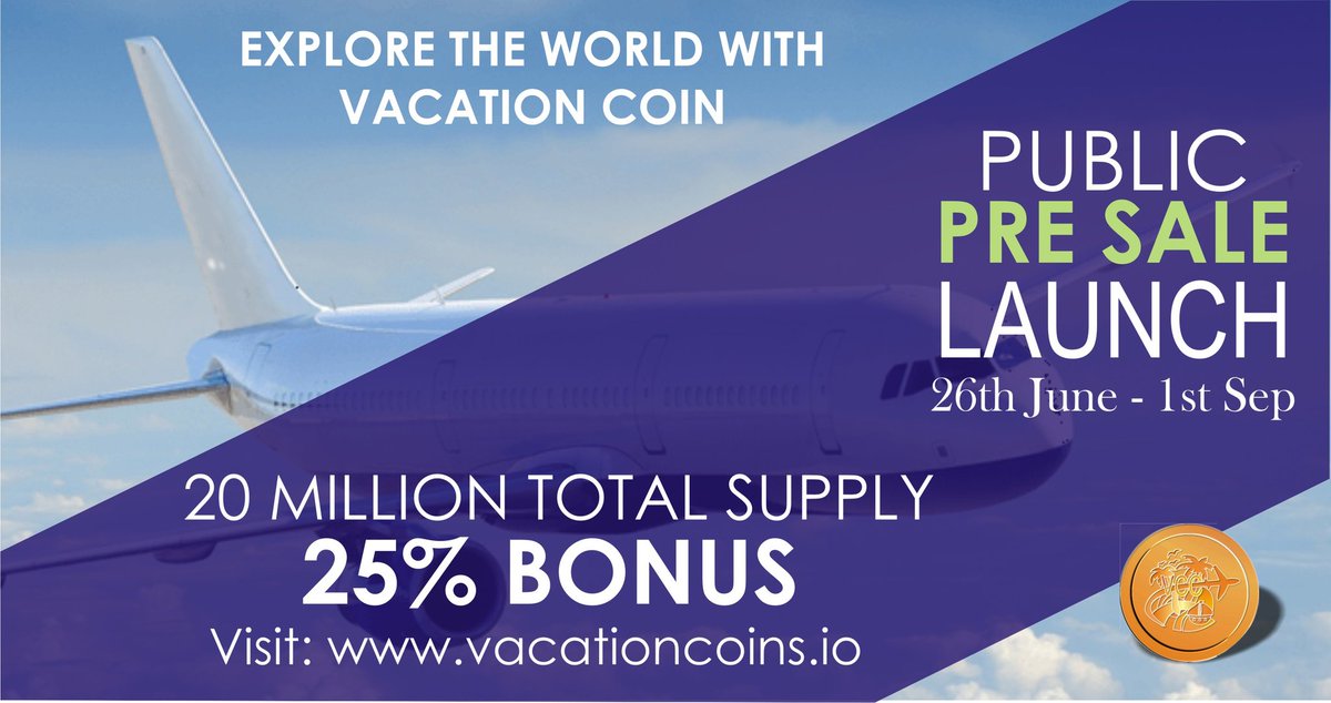 CoinVacation's tweet photo. 🏖🏖VACATION COIN🛥🛥

Token Sale🤩🤩🤩🤩🤩

Send minimum 0.01 ETH to receive VCC + 25% bonus.
total of 10.97 VCC  instantly!!!

Set GAS = 120,000 GWEI = 50-100

Send ETH to ICO Contract Address: 
0x9213c5f60db16ea4816347068c495cc4cf33dfb6

Limited supply https://t.co/aGF9Nau7Cg https://t.co/YCD3jKasLQ