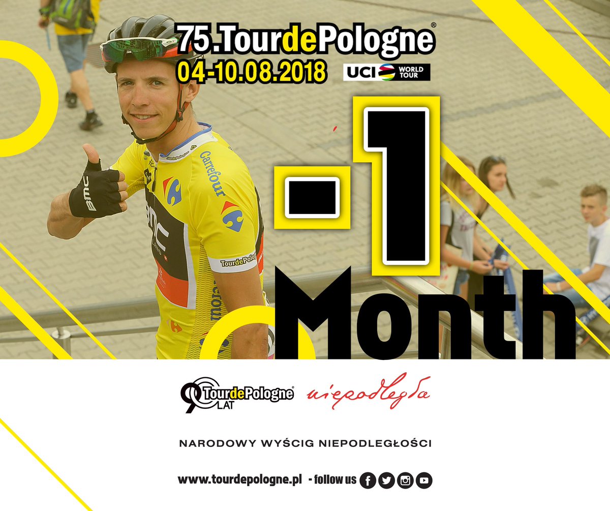 Almost there 🚴🏼‍♂️🇵🇱🏆 Can’t wait 😃
Tour de Pologne #UCIWT 04-10.08.2018 
<a href="/UCI_cycling/">UCI</a> <a href="/niepodlegla/">Niepodległa</a> <a href="/CarrefourPolska/">CarrefourPolska</a> <a href="/TauronPE/">TAURON</a> <a href="/lotto_pl/">nick</a> <a href="/Hyundai_Global/">Hyundai Worldwide</a> <a href="/GrupaLOTOS/">Grupa LOTOS</a>