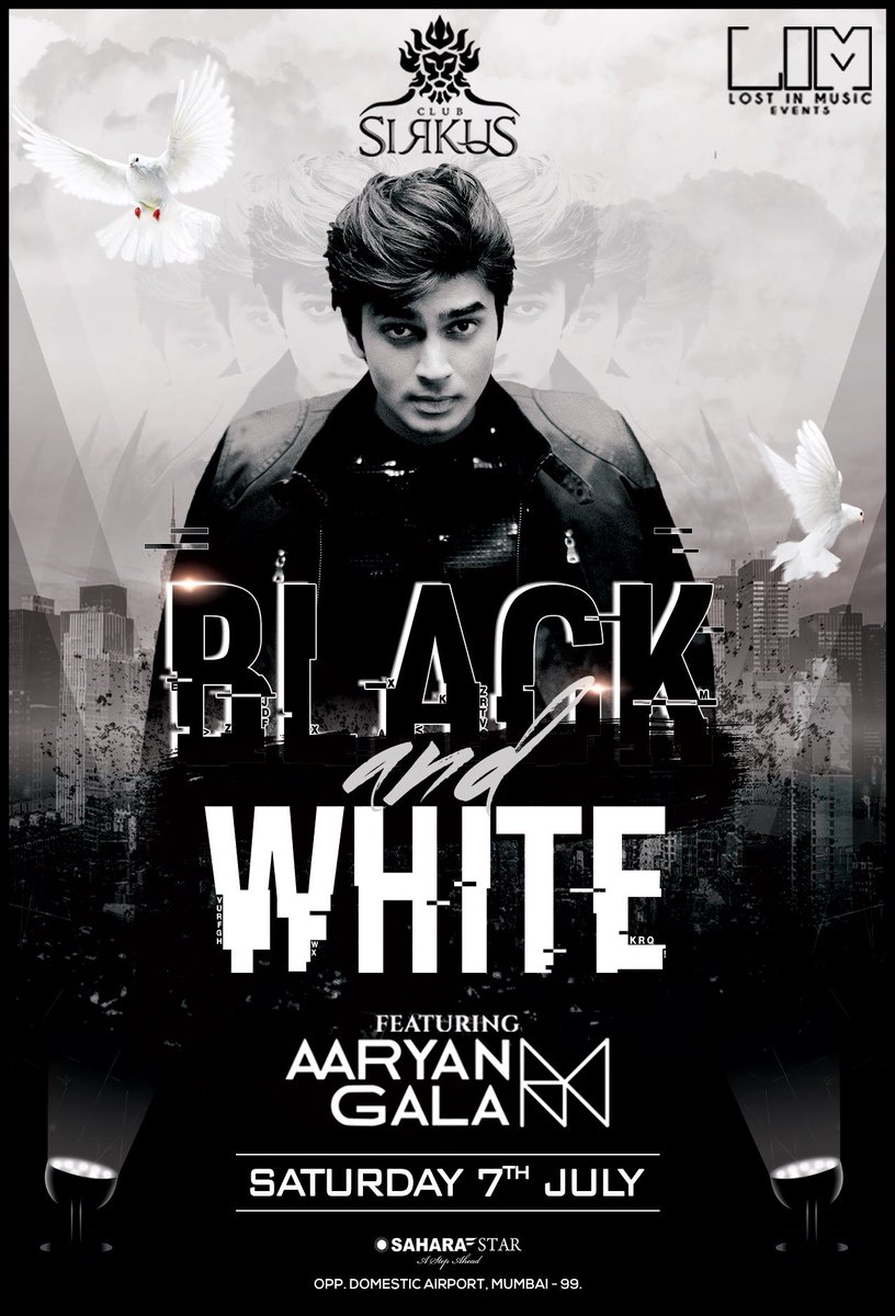 aaryangala's tweet photo. #Mumbai #GigAlert

Come in your best 'BLACK &amp; WHITE' attire and sway all night to the tunes of yours truly at @club_sirkus, @sahara_star this SATURDAY, 7th July 2018!

Access: Send DM https://t.co/d9WhCap5ls