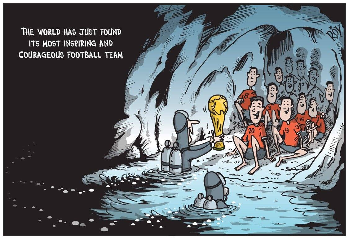 itsaddiewoo's tweet photo. LOVE this! What an inspiring story of strength and resilience. Fingers crossed the team can make it home to their families and friends safely! #ThaiCaveRescue https://t.co/DxWJsYL7e7