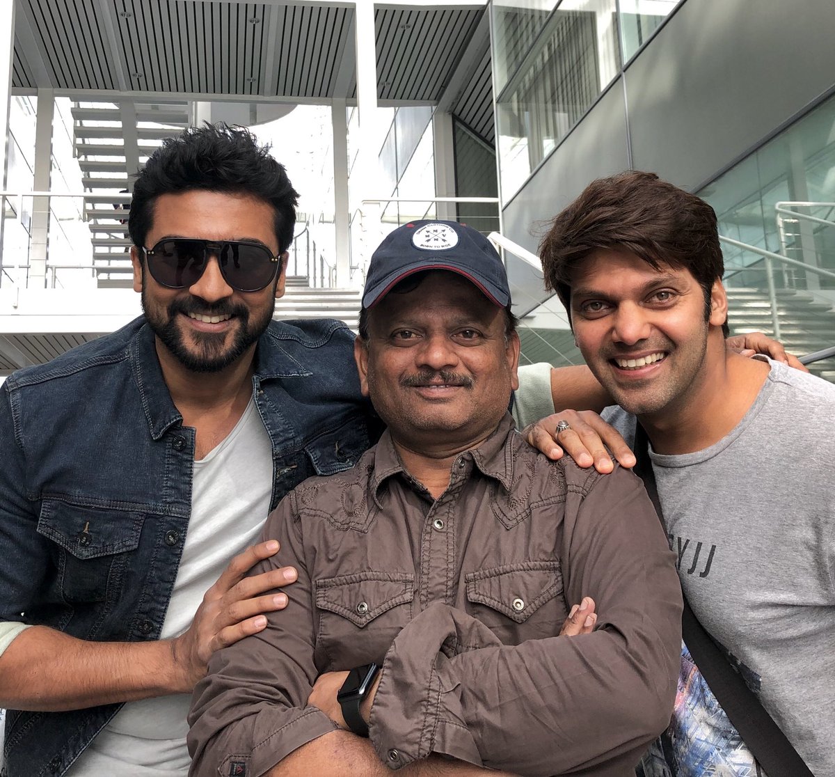 Arya, Suriya and KV Anand for Suriya 37