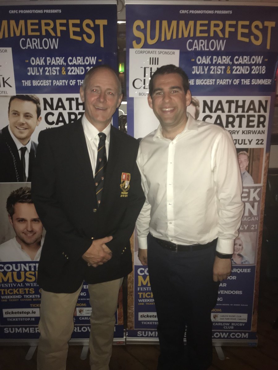Fintan_Phelan's tweet photo. Looking forward to @SummerfestCW on July 21st and 22nd in @carlowrugby! Officially launched last night! #Carlow #Summerfest https://t.co/mxfC4pc64S