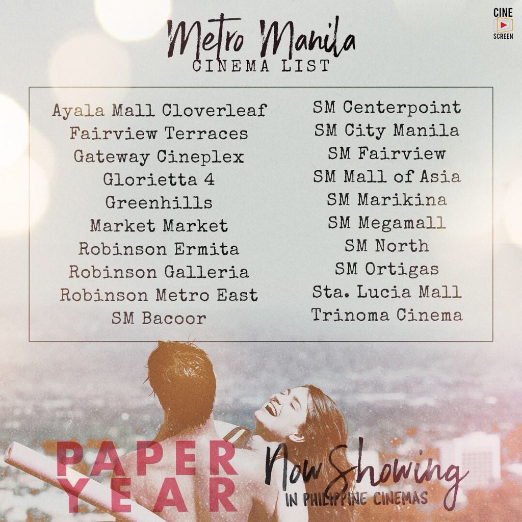 iamjamesbanaag's tweet photo. You guys might wanna check out #PaperYear — such a great movie and it’s now showing in the following cinemas: https://t.co/9gzE50sk3s