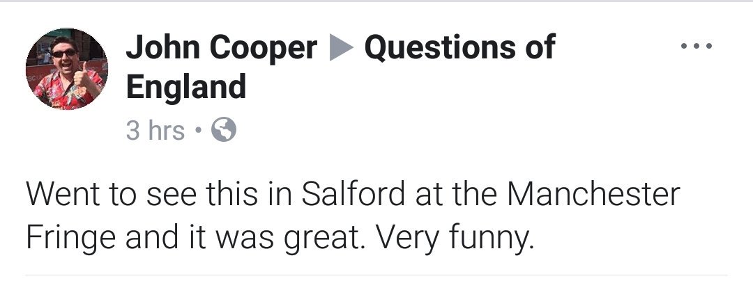 markcreid's tweet photo. Great commendation for #QuestionsofEngland @EagleInnSalford for @GMFringe, catch it #EveryTuesdayInJuly 8.30pm. https://t.co/QJQhJvq2er
