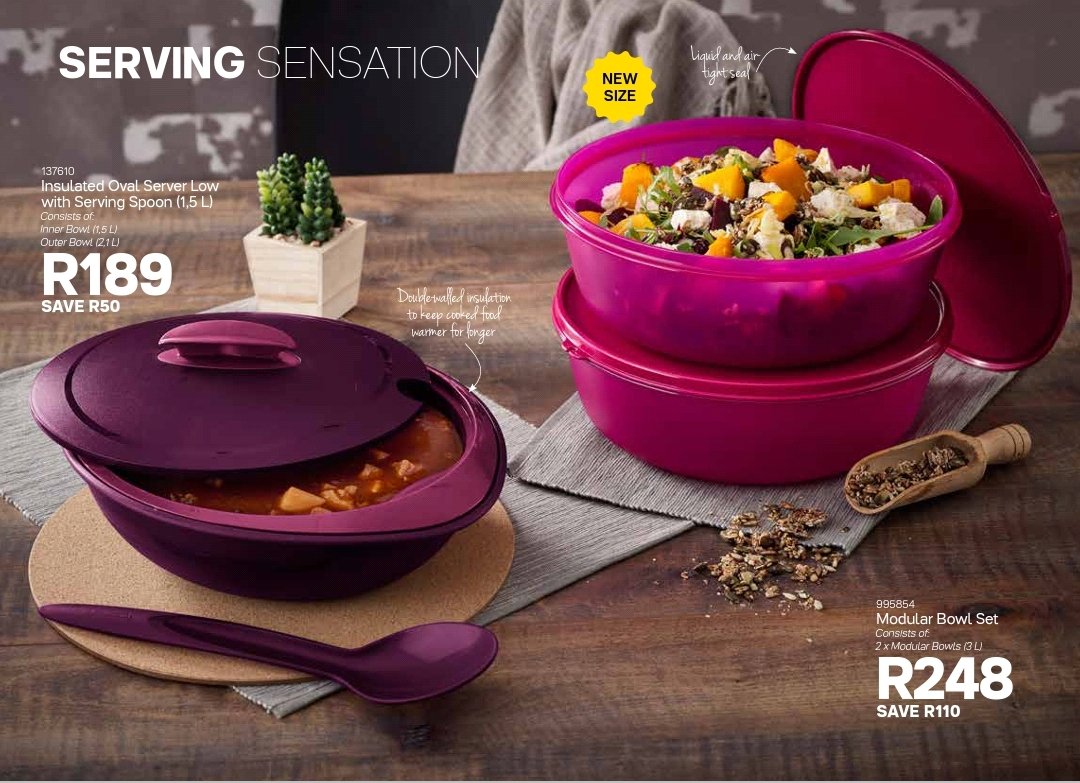 Tupperware 
Lunch Set R259 Save R90

Annelize 0735230972