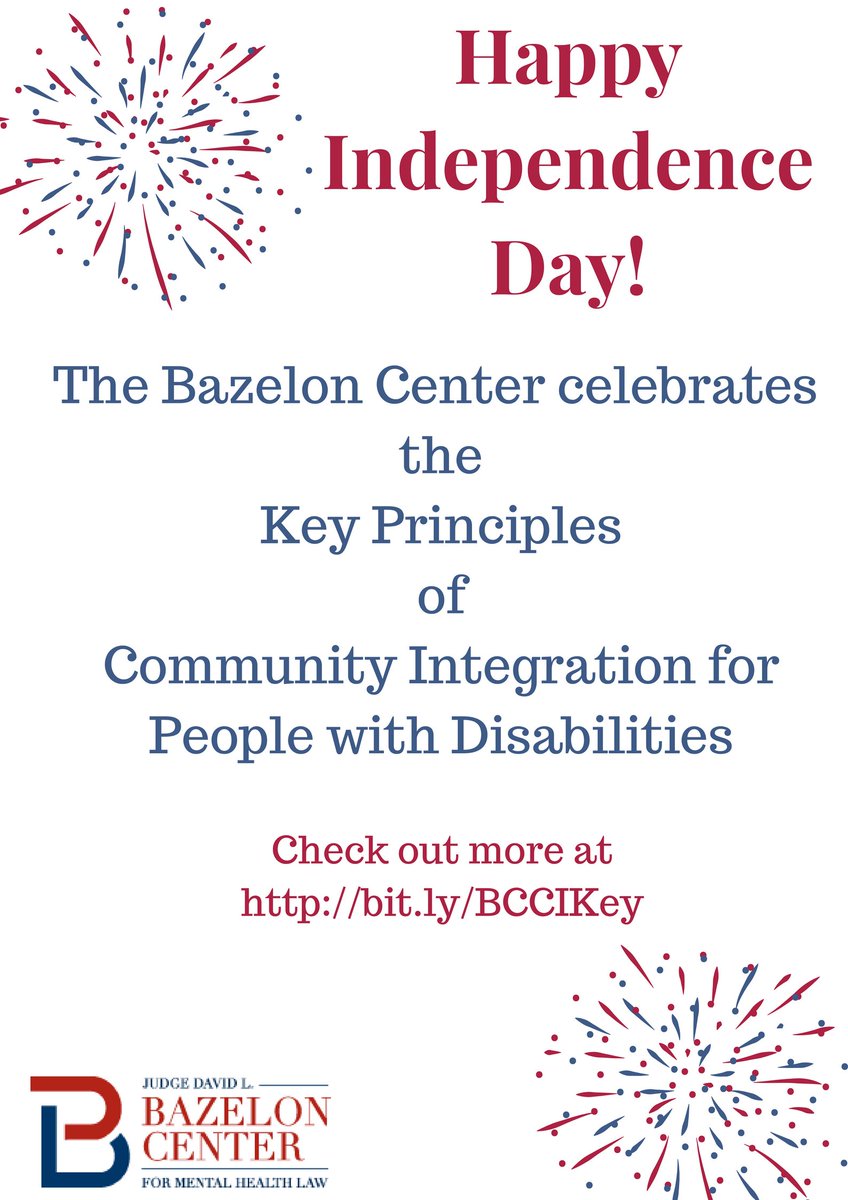 BazelonCenter's tweet image. “Community Integration for People with Disabilities: Key Principles” is a set of consensus principles reflecting the disability community’s shared vision of community integration. #KeyPrinciples bit.ly/BCCIKey #IndependenceDay