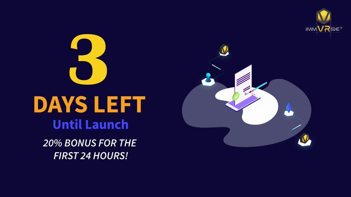 3 DAYS LEFT until the official launch of our main ICO 💪

Join us on our mission to build a leading VR-Content sharing platform 🚀🚀

ico.immvr.se/user/login  

#StayImmVRsed #ICO #VirtualReality
