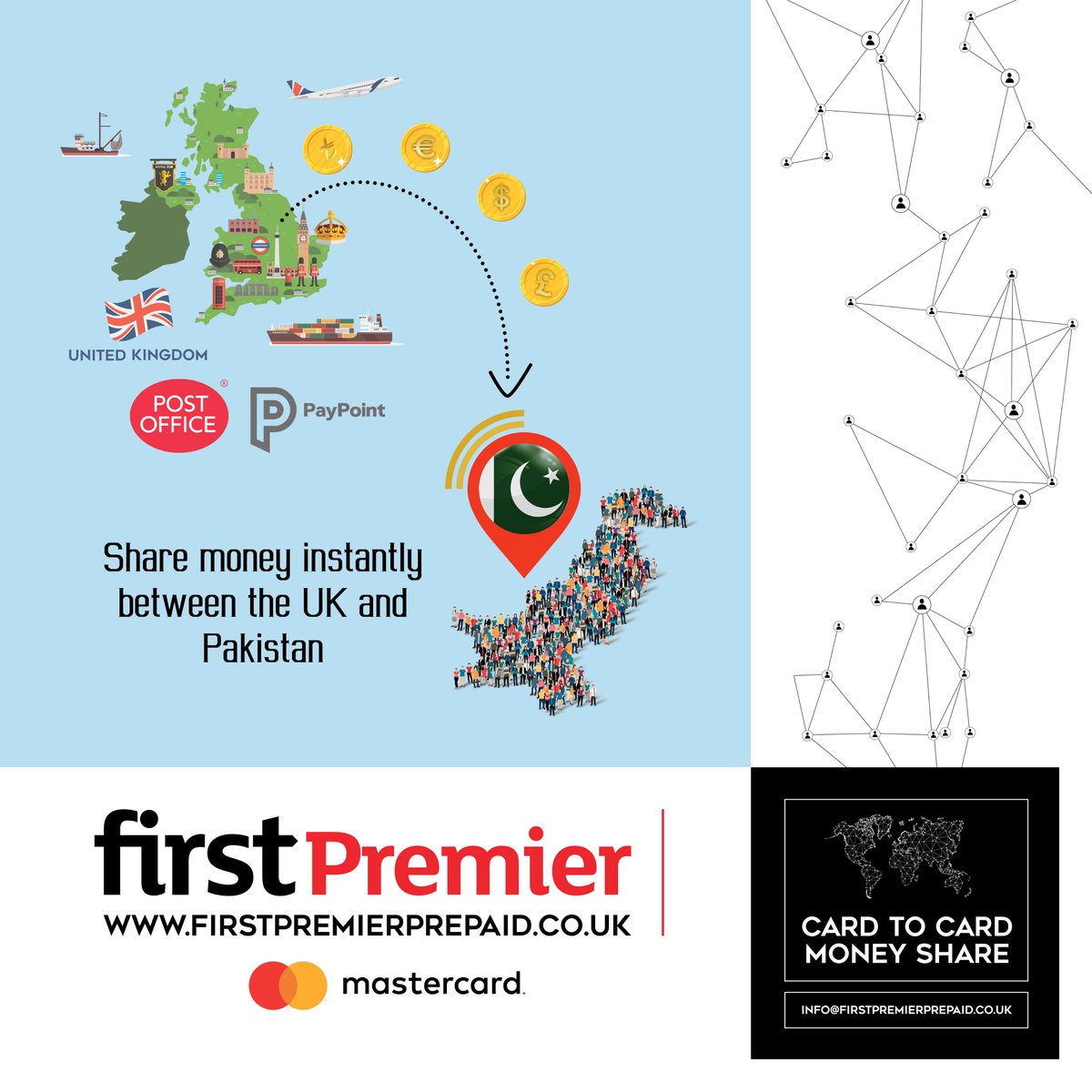 FirstPremierUK's tweet photo. #ShareMoney instantly with #Pakistan!

Enjoy #MasterCard competitive #ForeignExchange rates and Share Money with friends&amp;loved ones, by sending a secondary card to them!

No credit checks, as long as you have a UK address you'll be eligible to apply:

https://t.co/bWPHNTl9xf https://t.co/w2WgfKIOmF