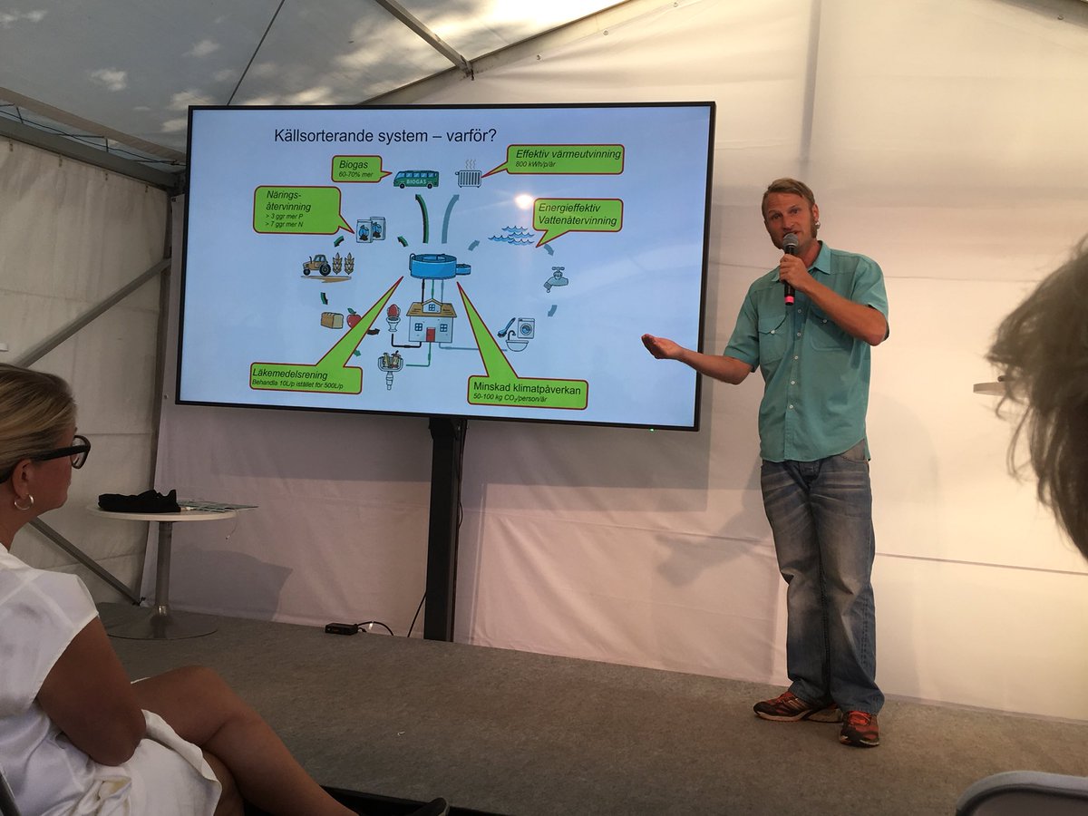 Tre rör ut! Ett exempel på källsorterat avloppsvatten i Helsingborg som ger både energi och värme, minskad klimatpåverkan o växtnäring - bra för både hållbara städer och hållbarare jordbruk. @FormasForsk #almedalen2018  #vattenforum