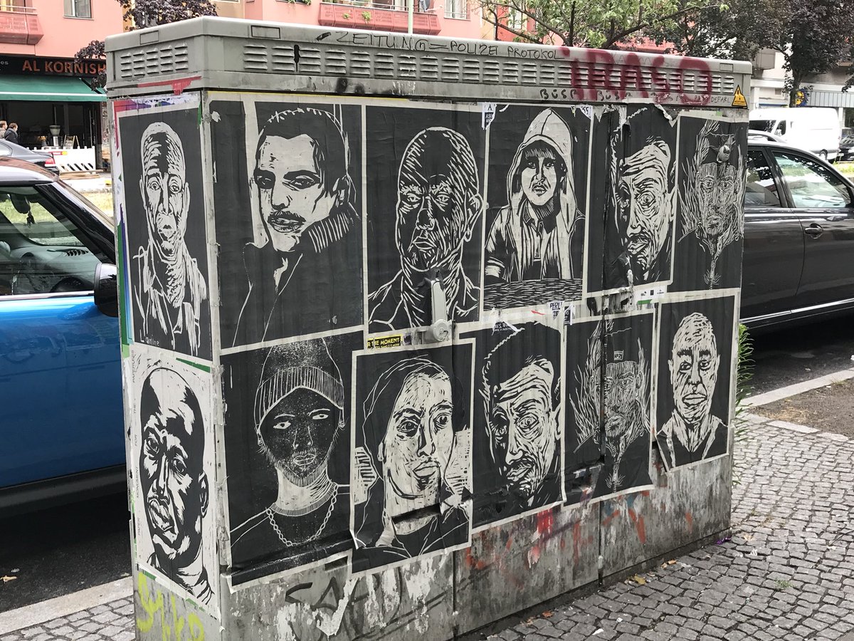 freundeskreisv's tweet photo. #RefugeesWelcome | „(...) A SERIES OF SIXTY WOODCUT PORTRAITS OF PAPERLESS REFUGEES. (...) TO GIVE A FACE TO THE UNDOCUMENTED PEOPLE. GET A SET (...) https://t.co/cNNngIjO2e #WEAREHERE #PAPERMONUMENT“ | #Plakat Berlin, 24.06.2018 #keinmenschistillegal #Seenotrettung https://t.co/sKEWh7qohx