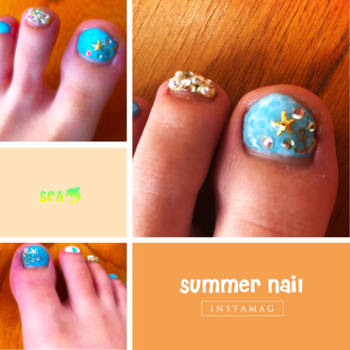 妹から念願のfootnailしてもらった💅🏻✨
#footnail #SUMMERNAIL #SEA #夏 #海 #水面アート