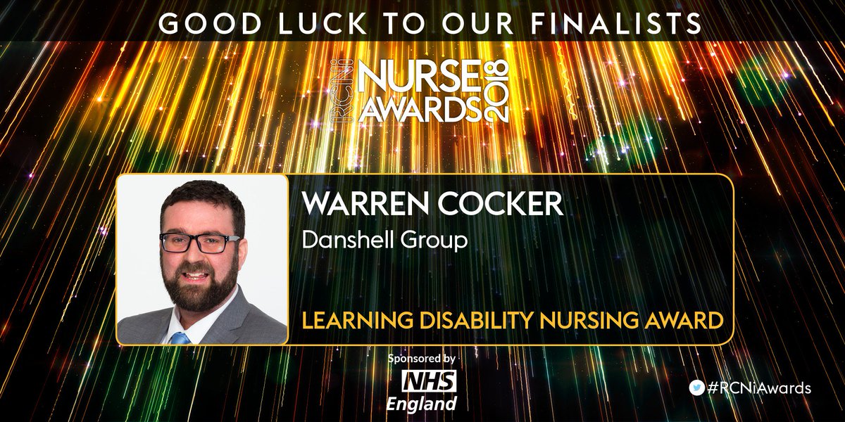 rcni's tweet photo. Good luck to charge nurse Warren Cocker – – a finalist in the prestigious #RCNiAwards The winner of the learning disability nurse of the year award will be revealed TONIGHT. https://t.co/DMRxhBPM4e https://t.co/jZFElmmhWx