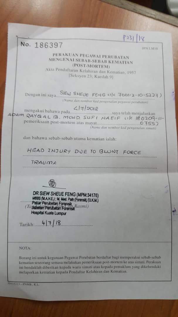 Digit No Surat Beranak