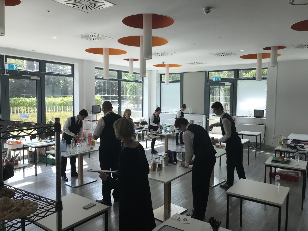 ChefAllsworth's tweet photo. And they’re off #Cocktails @worldskillsuk #RestaurantSkills regionals... https://t.co/qobFBtRPH3