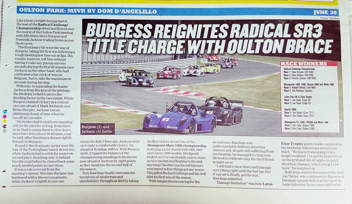 ReadPics's tweet image. @RadicalCarsUK Lead story in @MNmotorsport from @Oulton_Park 
@MSVRacing
@Sunoco_UK
@360Racing 
@dominik_jackson
Words by @dangewrites
Pic by @ReadPics
#rawperformance  #radicalsportscars #championship #cars #racecars #radicalchallenge  #podium #motul #hankook #nothingcompares