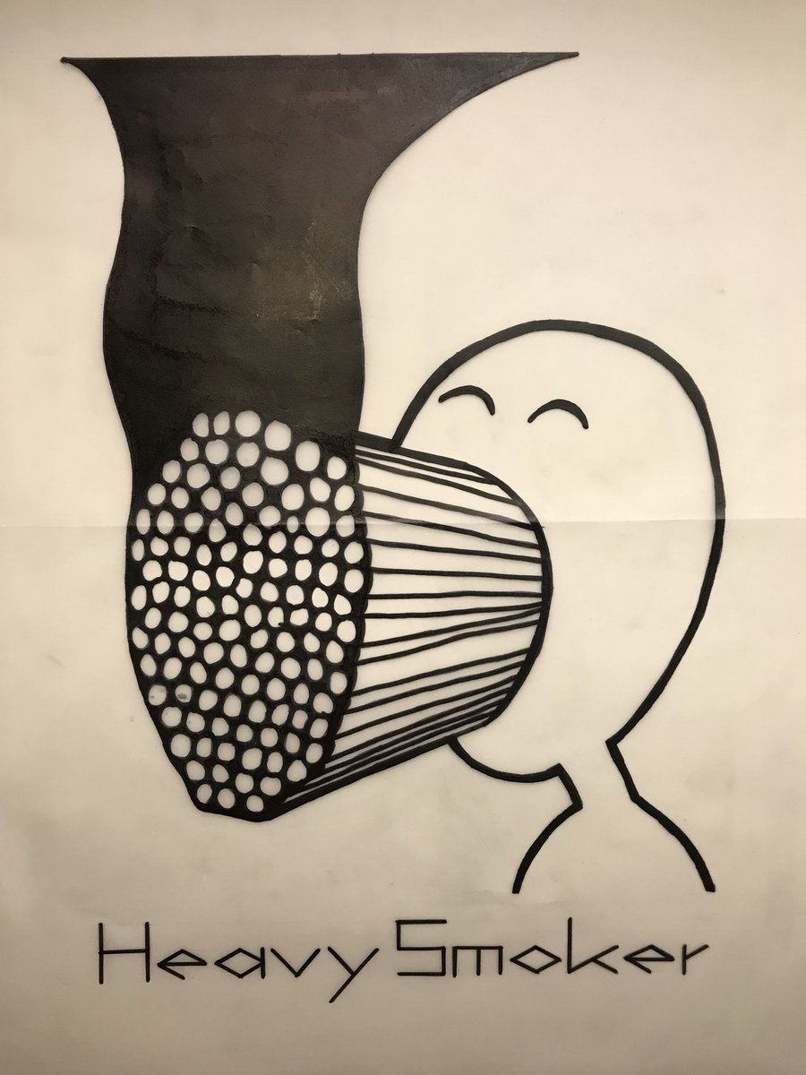 めっちゃタバコ吸う人の絵です