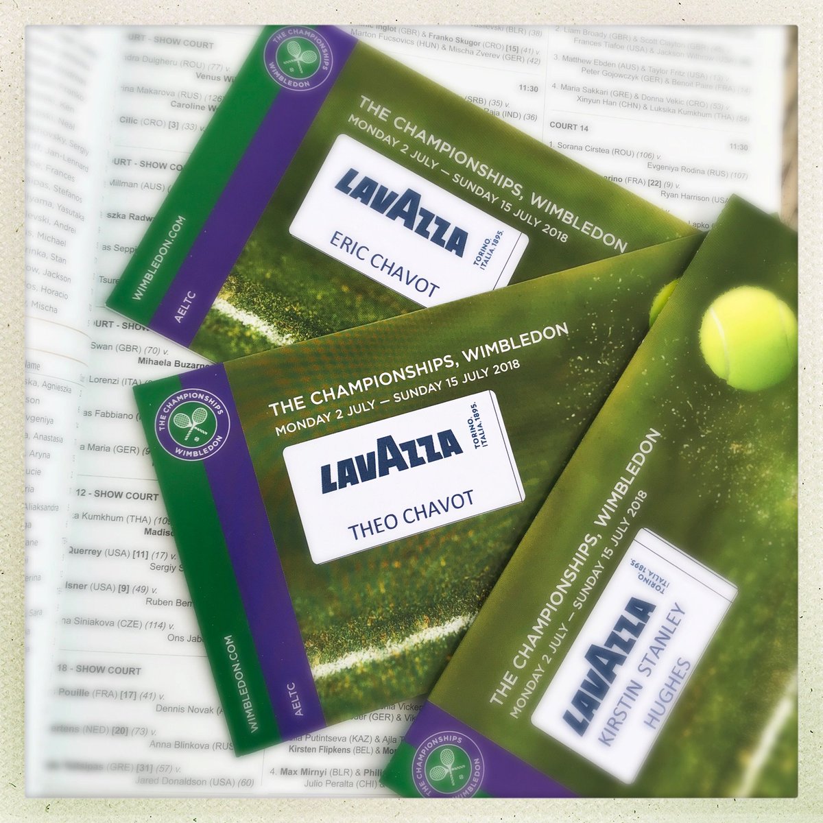 Three guesses where we are?! With the lovely Kirsty @kshmanagement and Theo Chavot for an afternoon of Federer and Serena Williams