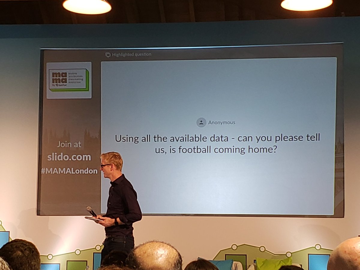 Data suggest that there is 16.9% chance that Football is coming home. #MAMALondon  <a href="/AppsFlyer/">AppsFlyer</a>