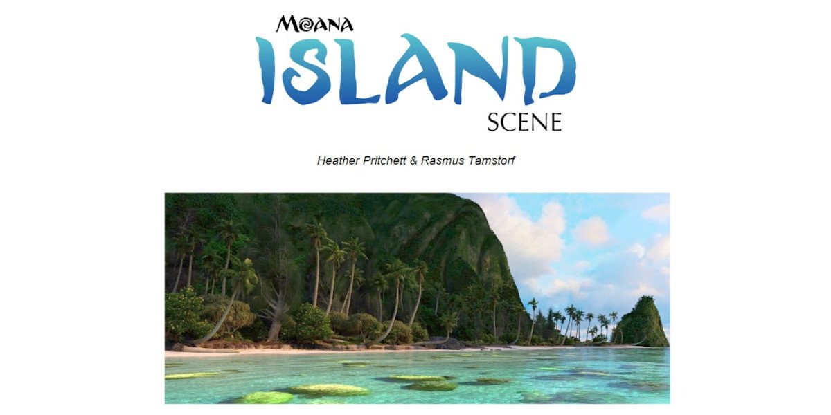 theCGchannel's tweet image. Walt Disney Animation Studios just released its actual production data for Motunui island from #Moana. It&apos;s intended for renderer benchmarking, but it&apos;s also a rare chance to see what a 15-billion-primitive scene looks like. #OBJ format, #Ptex textures bit.ly/2MNbfIT