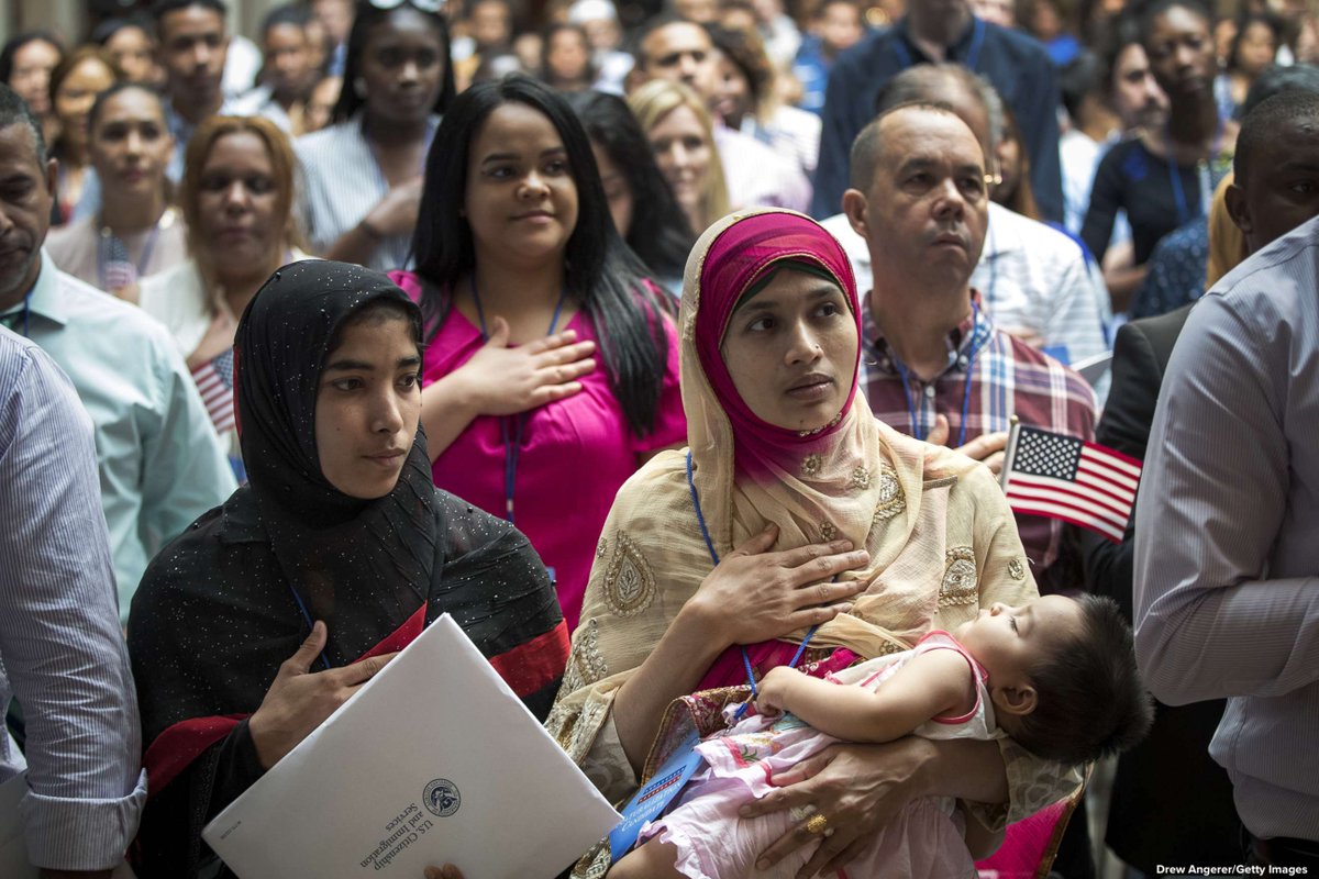 ABC's tweet photo. This Fourth of July, nearly 14,000 immigrants become America’s newest citizens, swearing the oath of allegiance at 27 naturalization ceremonies across the nation. https://t.co/KkdMpavFai https://t.co/0JiFSyJHuB