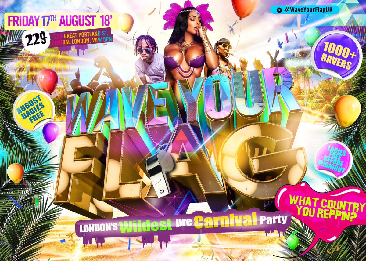 PartyHardUK_'s tweet photo. #WaveYourFlagUK 🇯🇲🇯🇲🇯🇲
Friday 17th August 2018 📆📆
£3 Tickets Selling FAST! Grab Your Early Birds NOW! 🙌🏾
August Babies, There’s A Special Deal For You 😉
Party With Us For £1 !!!!
https://t.co/6IyVw26cXC https://t.co/MNzysoSKns