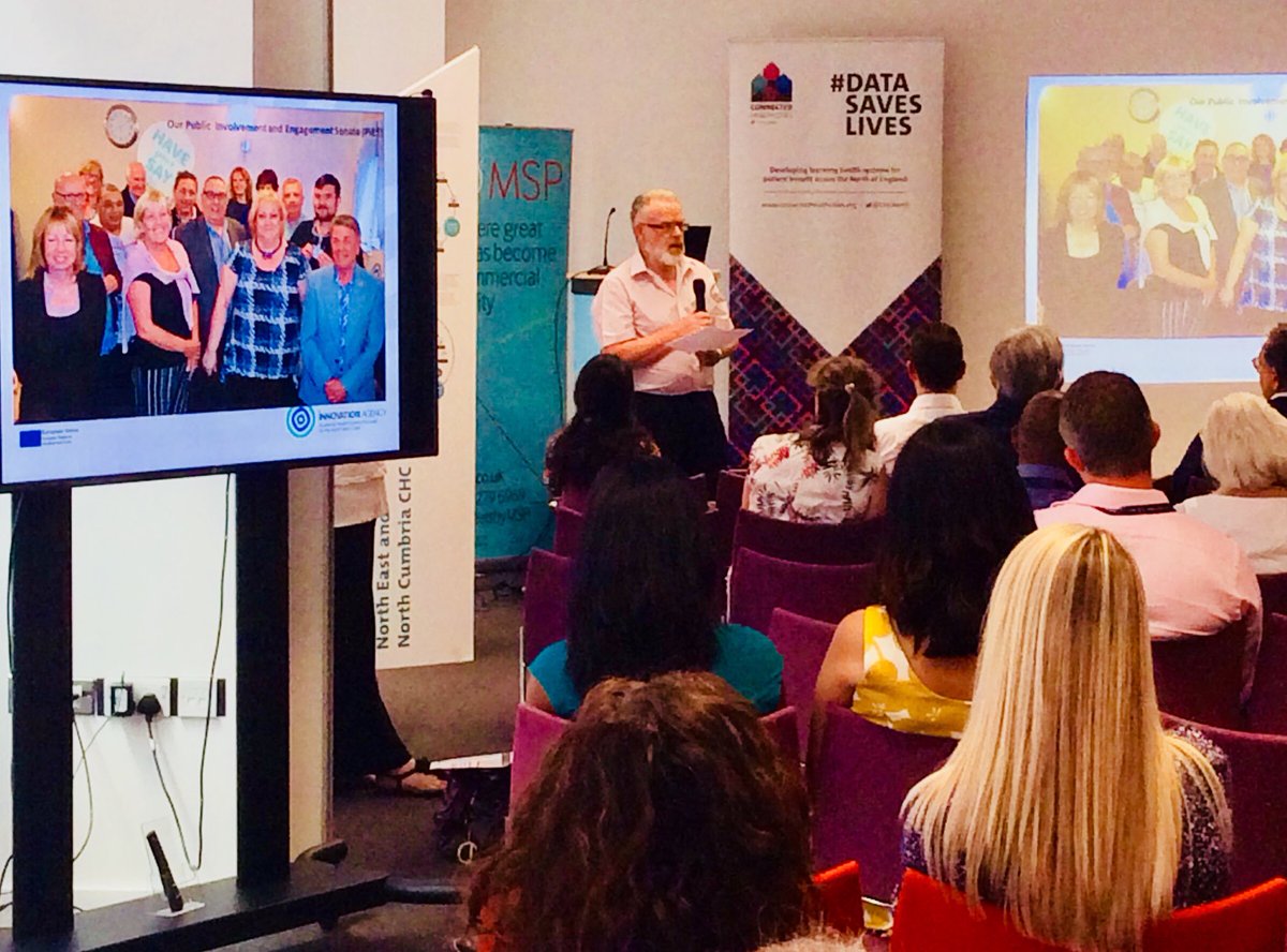 michrushtonCHC's tweet photo. PIES Senate member Jim Organ explains how he’s been involved in representing patients’ views and how he believes the use of patient data is key to the future of the NHS #datasaves @talktodebbie @chcnorth @innovationnwc https://t.co/cp0a71go54