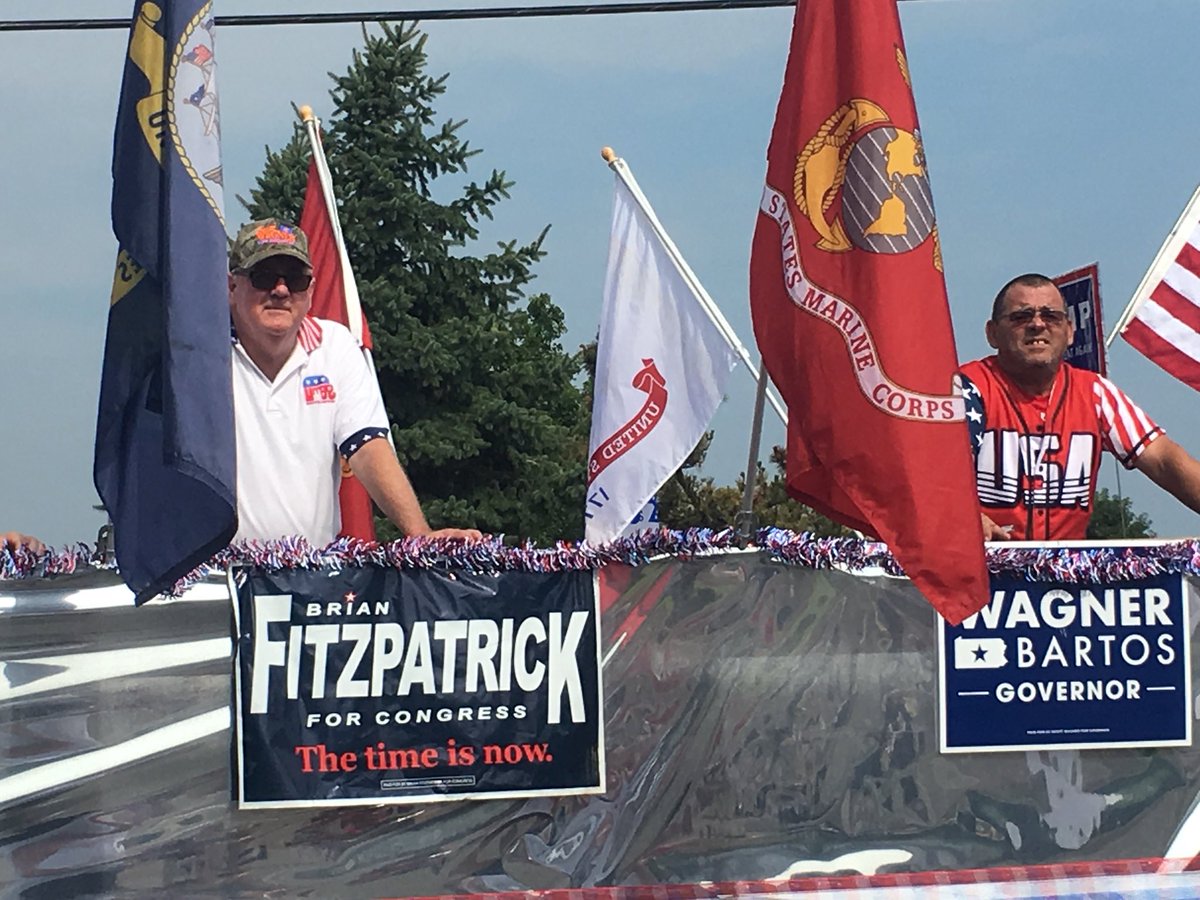 PhotoOpFitz's tweet photo. @RepBrianFitz @BrianFitzUSA an independent voice? NOPE. MARCHING W TRUMP SUPPORTERS on #IndependanceDay #4thofJuly2018 #BucksCountyPA #BlueWave https://t.co/euXK2bXj7m