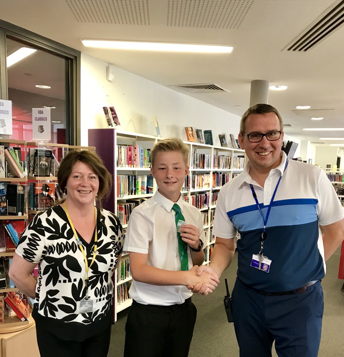 KBALibrary's tweet photo. Busy morning with Oscar and Edward from 8y1 receiving their @AccReader  millionaire badges from @KBAchieve and @cat90pringle https://t.co/l3YH9XCkUO