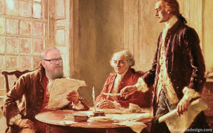 JimGaffigan's tweet photo. I remember this moment.  “What if our national cheese was wrapped in thin plastic and tasted like the plastic?”  I was joking.  #happy4th #july4th #4thofJuly https://t.co/yf4o97tI7R