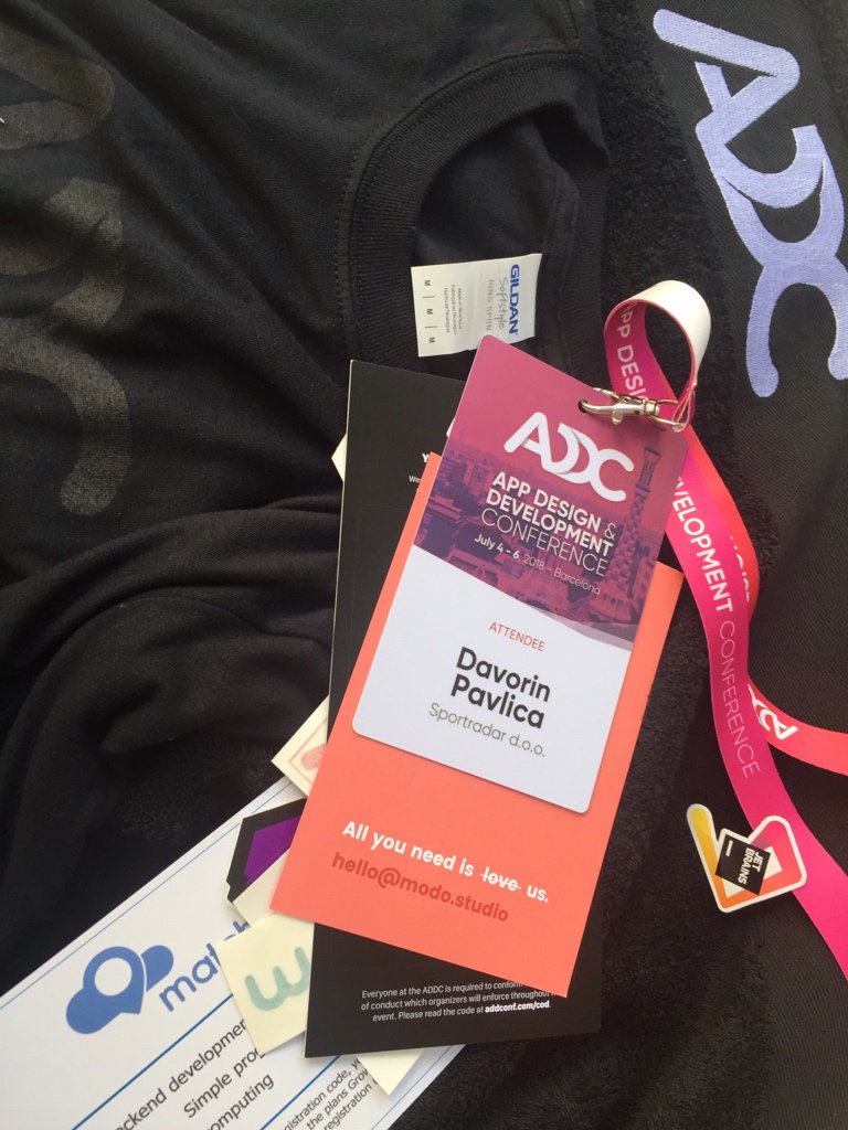 DavorinPavlica's tweet image. Great swag on @addconf: t-shirt &amp;amp; towel (&amp;amp; more). 💪 #addconf #conference #barcelona #havetowelwilltravel