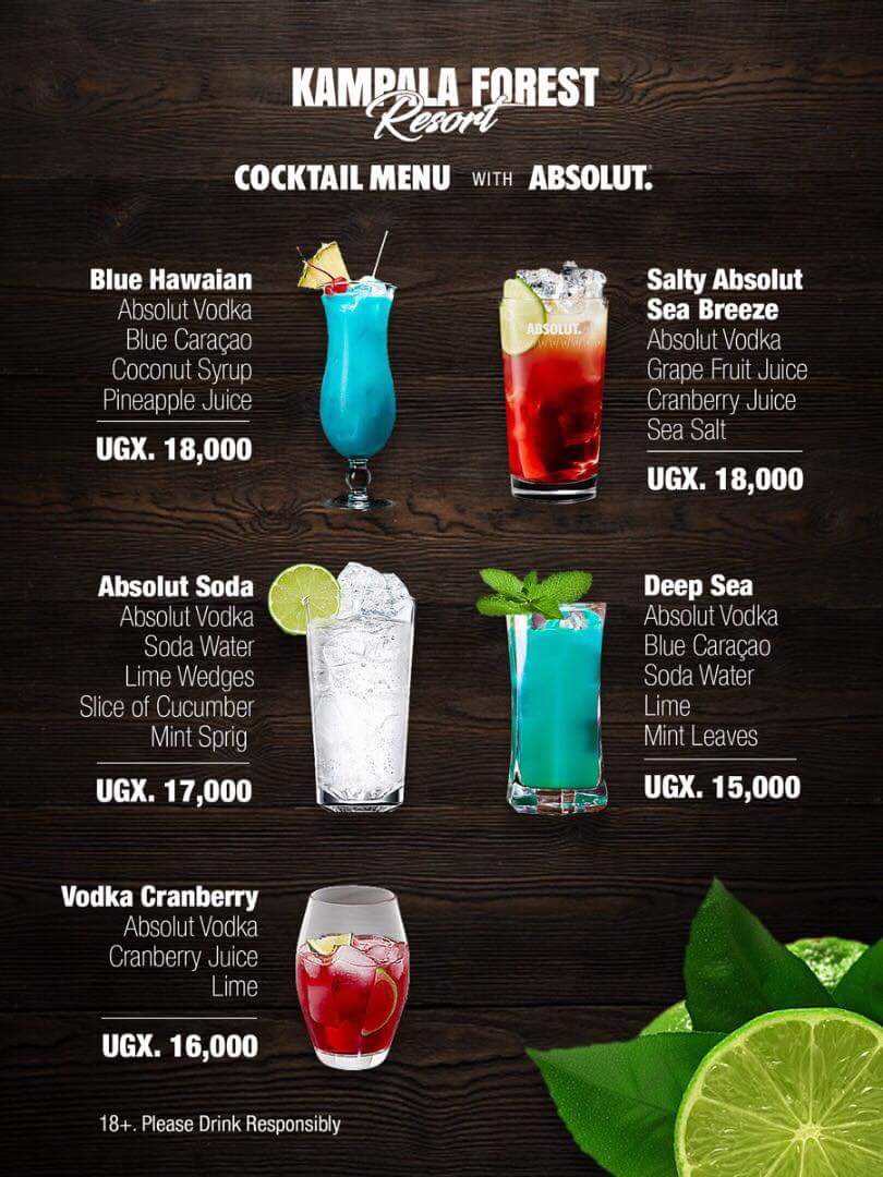 Kampala Forest Resort Twitterren Gather Around Folks Kampala Forest Resort In Conjunction With Absolute Vodka Bring You These Amazing Cocktails You Owe It To Yourself To Try Them Out Enjoyment Tip They