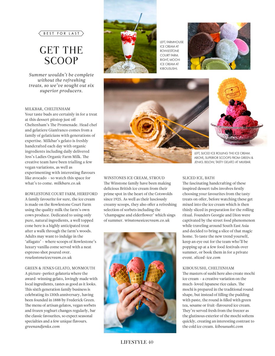 Summer was a long time coming but we're loving it now it's here!
Read #Lifestyle issue 5 for the best places serving ice cream and gelato.
Subscribe at buff.ly/2Hr4xa7
#WhereDoYouReadYours🍦🍨 @GreenandJenks #gloucestershire #herefordshire