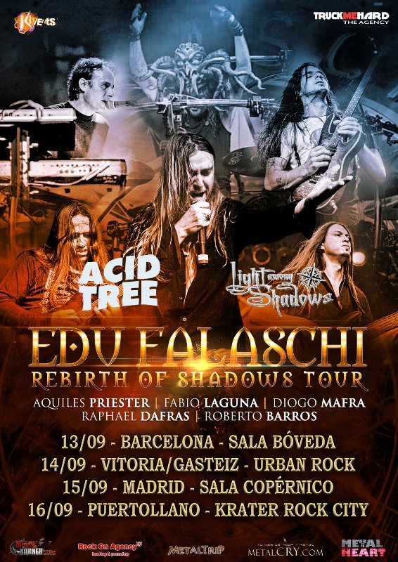 Metaltrip1's tweet photo. Confirmada la Gira de @edufalaschi en España con #AcidTree y #LightAmongShadows. https://t.co/6JmLB34gzi @Kivents1 #Metaltrip https://t.co/lBjBpA3NtN