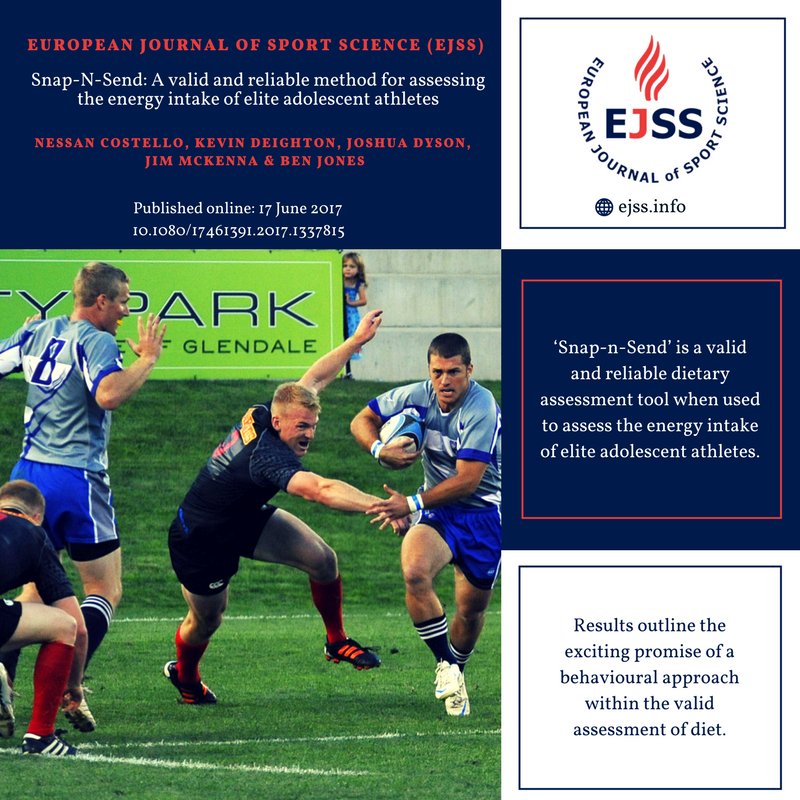 EurJSportSci's tweet photo. #ECSS2018 Best Paper Award Runner-Up [Free Access]: Snap-N-Send: A valid &amp; reliable method for assessing the energy intake of elite adolescent athletes by @NessanCostello https://t.co/mdUFPMgP0G #sportscience #WeAreSportScience https://t.co/uiYCfZZgyR