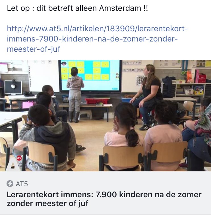 Het is en blijft een groot probleem!! Investeer in de toekomst!! #lerarentekort #onderwijs #toekomst #maatschappelijkprobleem