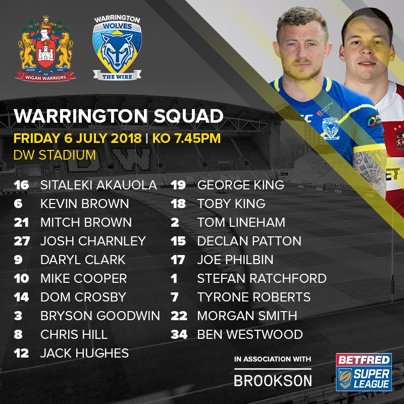Warrington Wolves On Twitter Steve Price Has Named His 19 Man