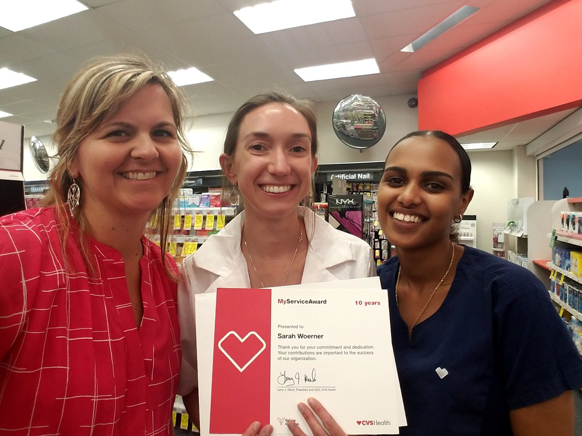 10 years of service with CVS! Thank you, Sarah, for your dedication to our customers everyday! #D3BrandHealthy #colleagueappreciationwk