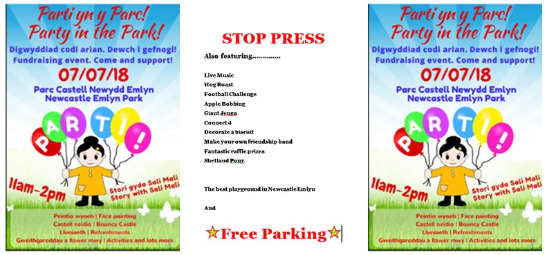 TivyHall's tweet image. This Saturday! fun in the park in Newcastle Emlyn playing fields with this gorgeous Summer weather. There’s FREE PARKING in town all day too so plenty of time to party and enjoy the town as well 🌞#summerfun #playingfields #childrensfun #partytime #fundraising #newcastleemlyn