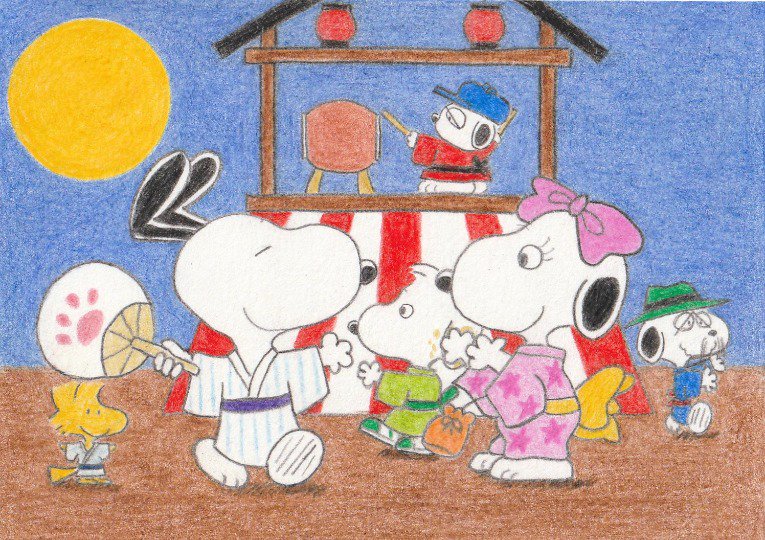 Sima Twitterren 夏祭り イラスト スヌーピー Illustration Snoopy