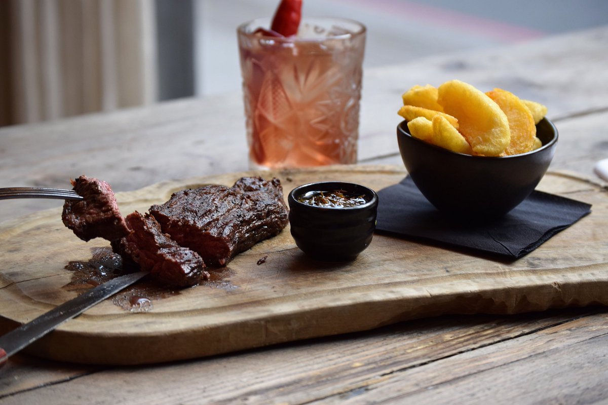 Lunch today 😃

Our set lunch Josper grilled Bavette with chips & chimichurri 

(£9.95 one course, £14.50 two courses and £17.50 three courses)

#setlunch #lunch #shoreditch #steak #tasty #eastlondon