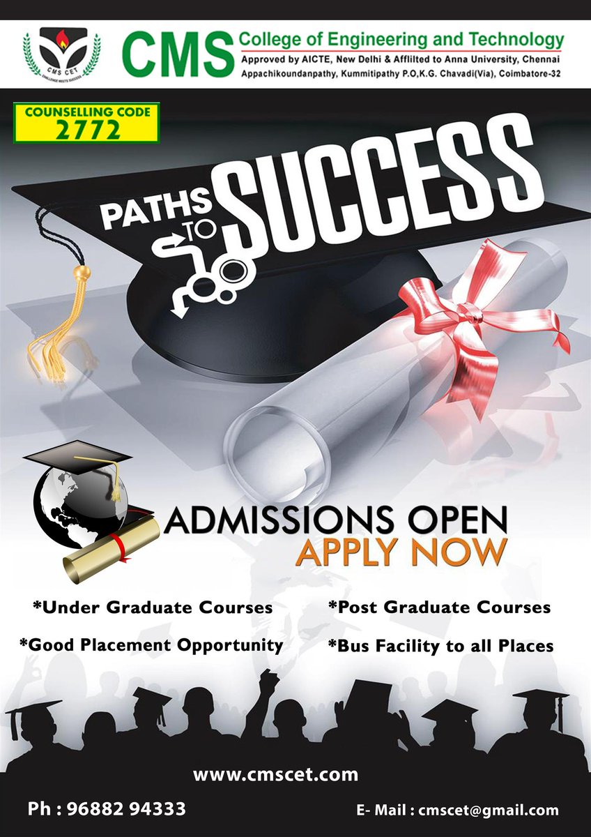 cms_of's tweet image. CMS College of Engineering &amp;amp; Technology, Coimbatore
A center of excellence, capable of empowering seekers of knowledge through holistic education.
#ComputerscienceandEngineering #MechnicalEngineering #CivilEngineering #ElectricalAndElectronicsEngineering
#BestEngineeringCollege