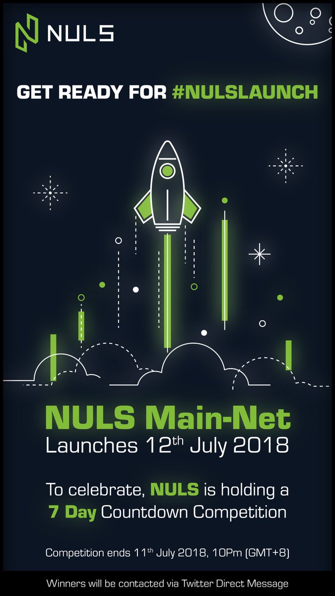 Are you excited? I know we are! NULS Main-net is just around the corner and to get everyone excited we are counting down with a daily draw for NULS!

gleam.io/xcbE0/nuls-mai…

#NULSLAUNCH #MAINNET #COUNTDOWN

Information regarding the competition here: 

medium.com/@nuls/nuls-cou…