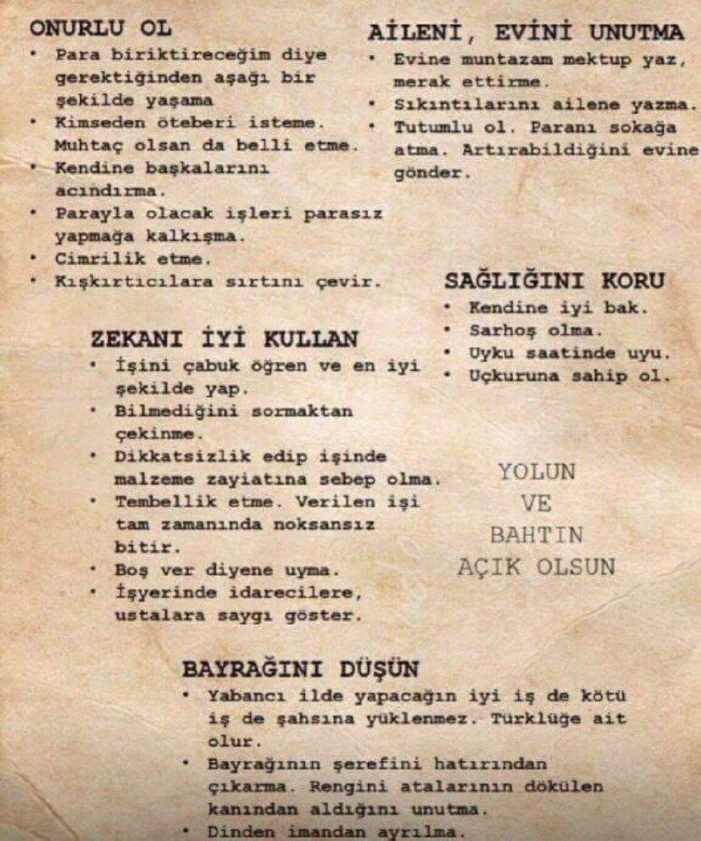 Almanya'ya işçilerimizi, bakanlığımızın bu öğütleriyle göndermiştik.. Yıl, 1960