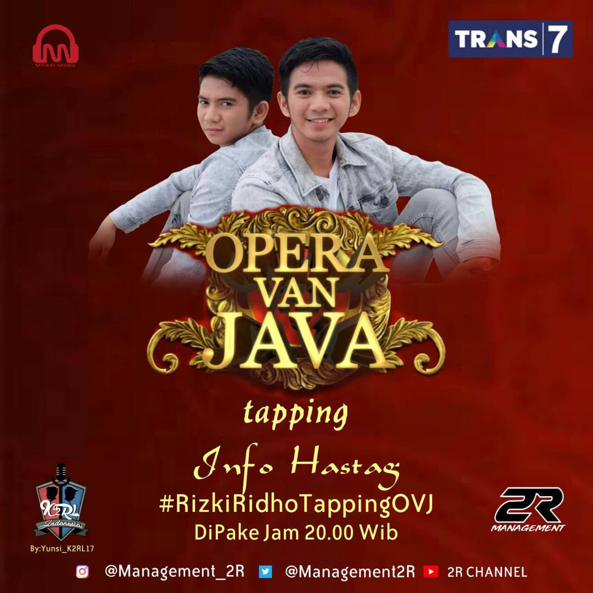 #RizkiRidhoTappingOVJ 

Bismillah doain y guys hari ini kita shooting OVJ guys😘❤️🙊