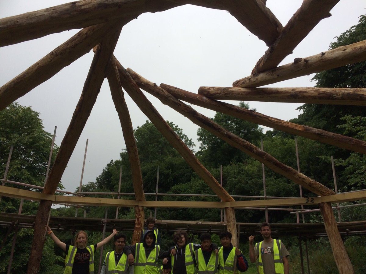 KEVICC's tweet photo. Check out the progress our students have made building their Devon Roundhouse. Stunning group effort guys led by the awesome @GreenlanesC Cornworthy, #Totnes. https://t.co/TXaU7UnHtZ