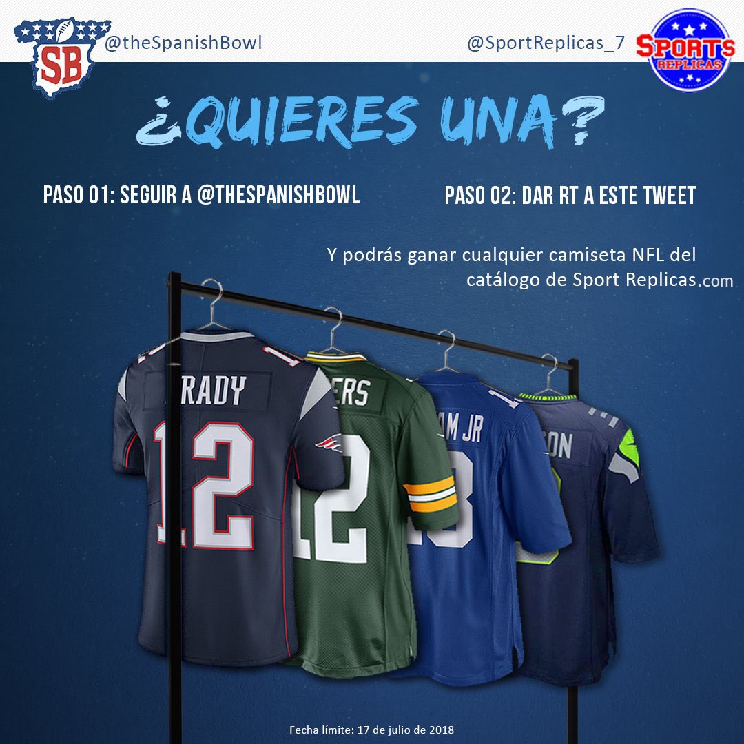SORTEEEEO! Para celebrar el estreno de nuestra radio (@SBR24horas) y en colaboración con nuestros amigos de <a href="/SportReplicas_7/">Sport Replicas</a> sorteamos una camiseta de NFL. Tendréis que seguir a nuestra cuenta y hacer RT a este tweet. SUERTE! 🍀