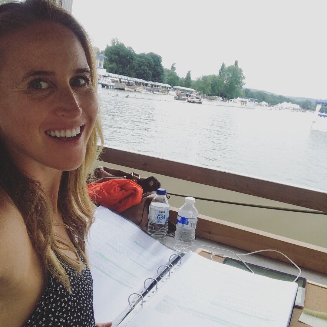 Helenglovergb's tweet photo. Loads of fun commentating at @HenleyRegatta trying to watch races, talk, be interesting and know what's going on all at the same time #pressure 😅 thanks @@GregSearle2012 for being a dream team 👍 https://t.co/oBNQGrOKGD